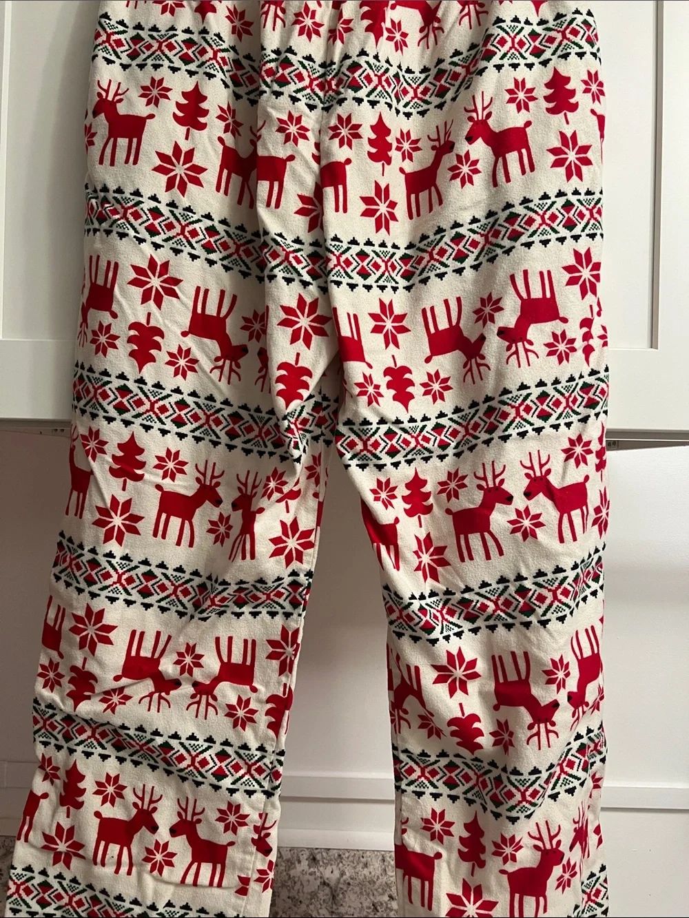 Hanna Andersson Red and Cream Reindeer Pajama Pants